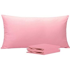 King Pillowcase Set - 2 Pack Brushed Microfiber 20x40 King 20" x 40" Pink