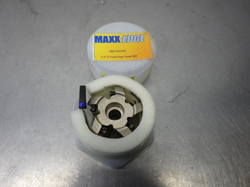 1 NEW! Maxx-Edge 2-1/2" High Feed Mill 5 Flute 1" A.H. ME25402690