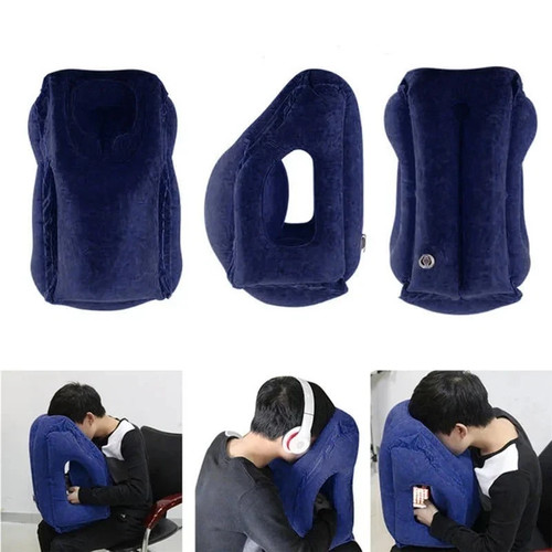 Inflatable Air Cushion Travel Pillow for Airplane Office Nap Rest Neck Head Chin