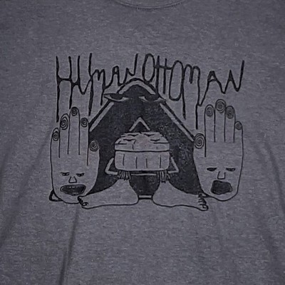 Human Ottoman Band Gray Graphic Heavy Cotton T-Shirt by Gildan Size XL