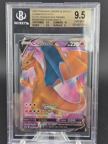 Pokemon Charizard V Champion's Path ETB Full Art Promo SWSH050 BGS 9.5
