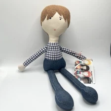 NWT Handmade Boutique Rag Fabric Doll, Heirloom, Decoration, Keepsake Boy 14"