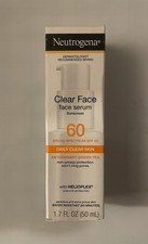 Neutrogena Clear Face Sunscreen Serum SPF60 Green Tea 1.4oz Exp12/26 New Sealed