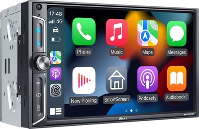 7'' QLED Wireless Double Din Car Stereo - Apple CarPlay & Android Auto, 240W 4...