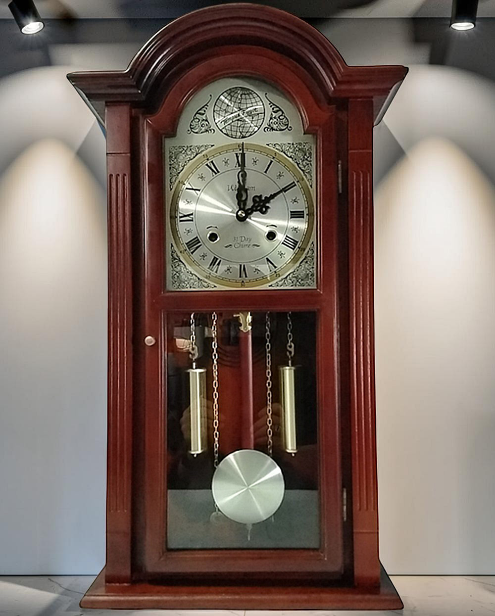 Walthan Tempus Fugit 31-Day Chime Wall Clock Beautiful Working Cond. With Key