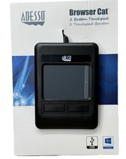 Adesso ATP-400UB - Browser Cat, 2 Button USB Touchpad for PC and Mac, Black
