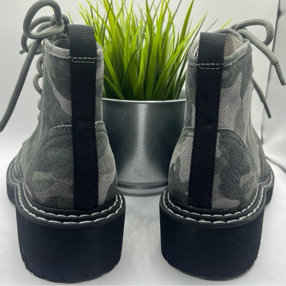 SAOLA Stivali Linea Paolo Taylor verde e grigio mimetici con suola nera taglia 5 combat