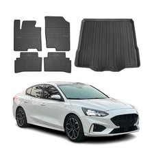 Fußmatten & Kofferraumwanne Set für Ford Focus mk4 2019-2025 Limo Gummi 5x