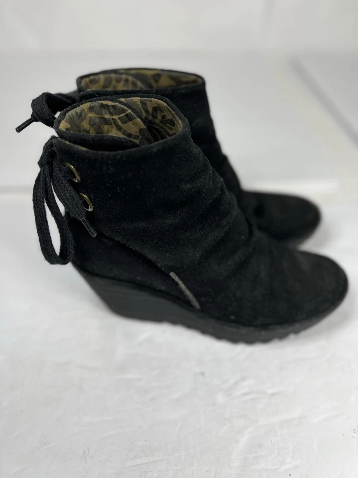 Fly London Yama Mujer Gamuza Botines Cuña Talla EU 37 Negro 6.5 Foto 4 de 4