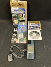 MAGELLAN MAP 330 GPS HANDHELD NAVIGATOR BUNDLE WITH BOX, POWERS ON. NEVER SET UP