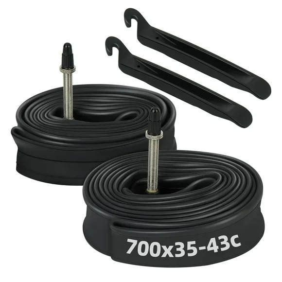PAIR (2 PACK) No Box CST Inner Tube 700x35-43C Presta 48mm w/ 2 Tire Levers