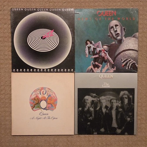 Lot of 4 Queen vinyl record albums Classic Rock Hard Rock Progressive Rock