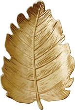 Small Leaf Shaped Trinket Dish, Decorative Gold Jewelry Dish Tray, Ring Hodler D