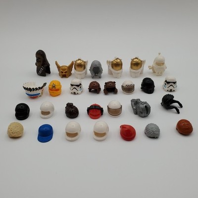 LEGO Minifigure Headgear Lot 29pc Hair Helmet Star Wars Leia Marvel Thor Potter