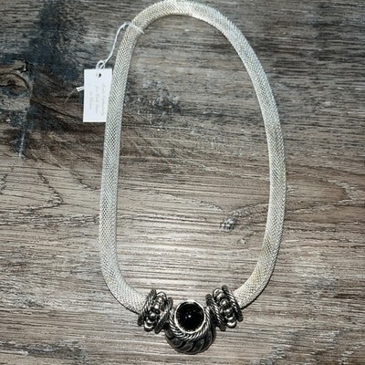 Silver Tone Choker Necklace Vintage