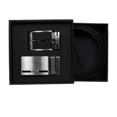 BOSS Men's Belt Reversible Belt 2 Buckles in Gift Box Self Shortening Reversible