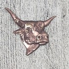 <!--F#f_0-->Copper Bull Head Steer Insignia/Medallion Button? (No Pin/holes) 34mm Wide. Vtg<!--F/-->