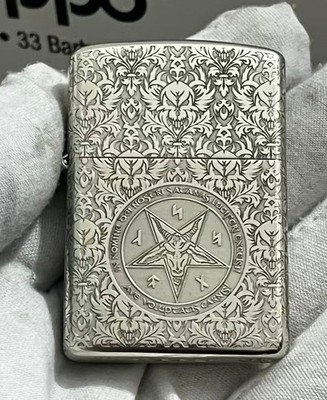 Zippo Lighter KING OF HELL SILVER BOX SILVER + New Box