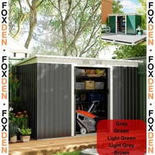 Metal Garden Shed 9 x 4 FT Foundation Kit Ventilations Double Doors Storage Shed