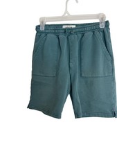Mini Boden Sweat Shorts Youth 12 Green Elastic Waist Knit Pockets Casual