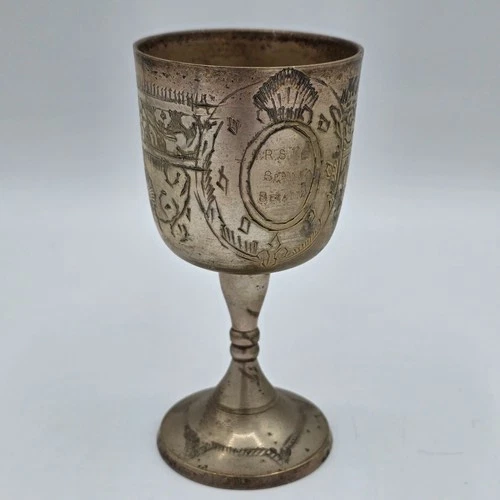 Vintage Brass Trophy Cup Goblet Chalice 1988 Spring Regatta Rowing Sailing Club