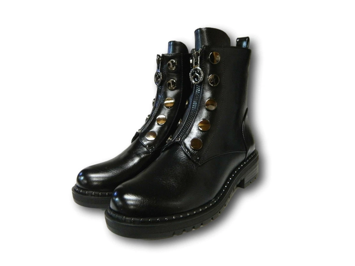 Solo SOPRANI CE203 Stivaletti Donna Anfibi con Zip Centrale Nero