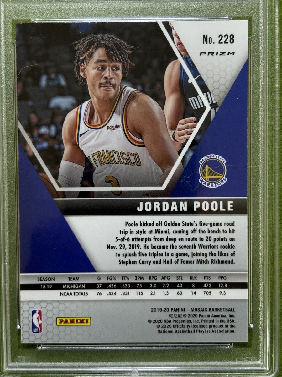 Jordan Poole PSA 10 MOSAIC SILVER PRIZM ROOKIE CARD 2019 Jordan Poole PSA 10 MOSAIC SILVER PRIZM ROOKIE CARD 2019