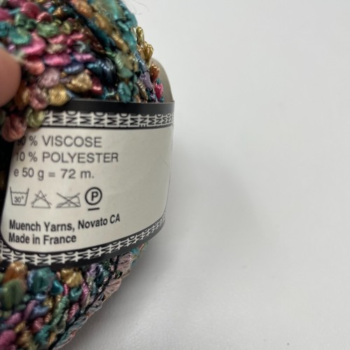 Muench Yarns Fabu M4303 Rainbow Multicolor Boucle 50g French - Picture 7 of 8