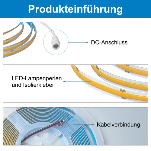 Tira LED 5m COB 320LEDs regulable tira LED COB regulable WW/NW/CW 12V banda de luz - Imagen 9 de 18