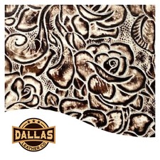 Embossed Leather Cuts  Roses Ivory Gold  Pre-Cut Sheets Pick Size  DLC