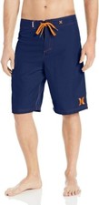 Hurley L83916 Mens Navy Blue One Only 22" Boardshorts Size 30