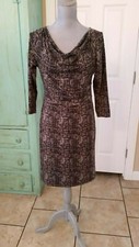 ANN TAYLOR, 3/4 SLEEVE, STRETCHY, COWL NECK, SHEATH DRESS, SIZE 6