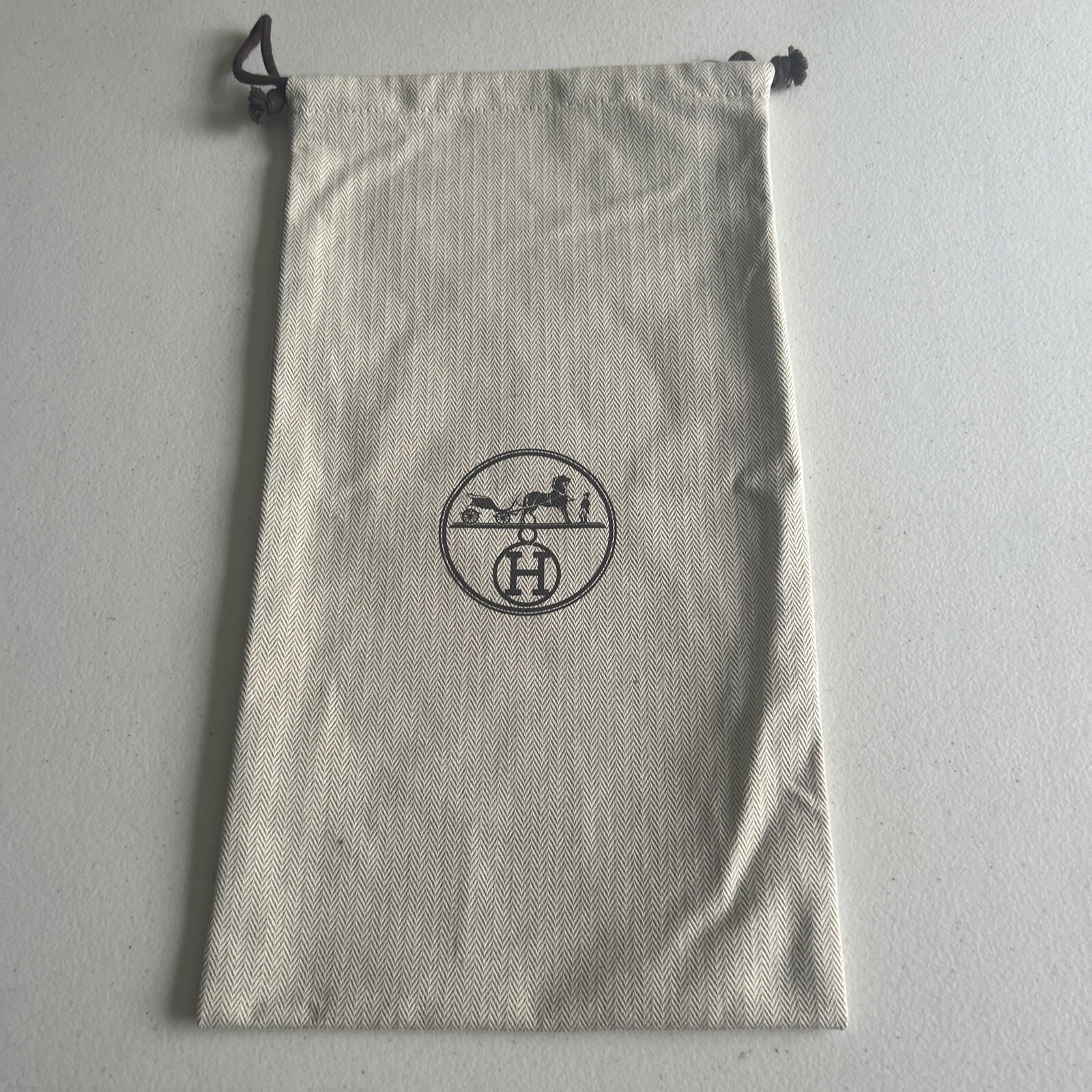 Authentic Hermes Herringbone  Drawstring Storage … - image 1