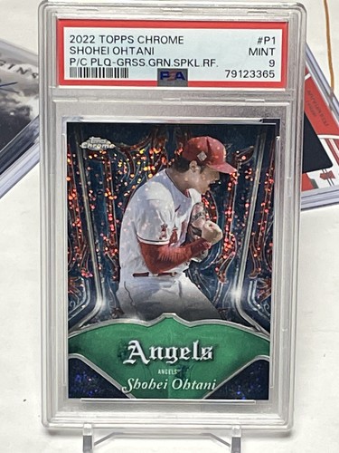 2022 Topps Chrome Pinstriped SHOHEI OHTANI Green Refractor /99 LA Angels #P-1🔥
