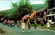 NY, Spring Valley  THE SHAMROCKS Marching Band/Majorettes HUDSON CORPS  Postcard