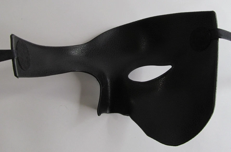 PHANTOM OF THE OPERA HALF FACE MATTE BLACK VENETIAN MASQUERADE PARTY/ BALL MASK - Image 2 of 2