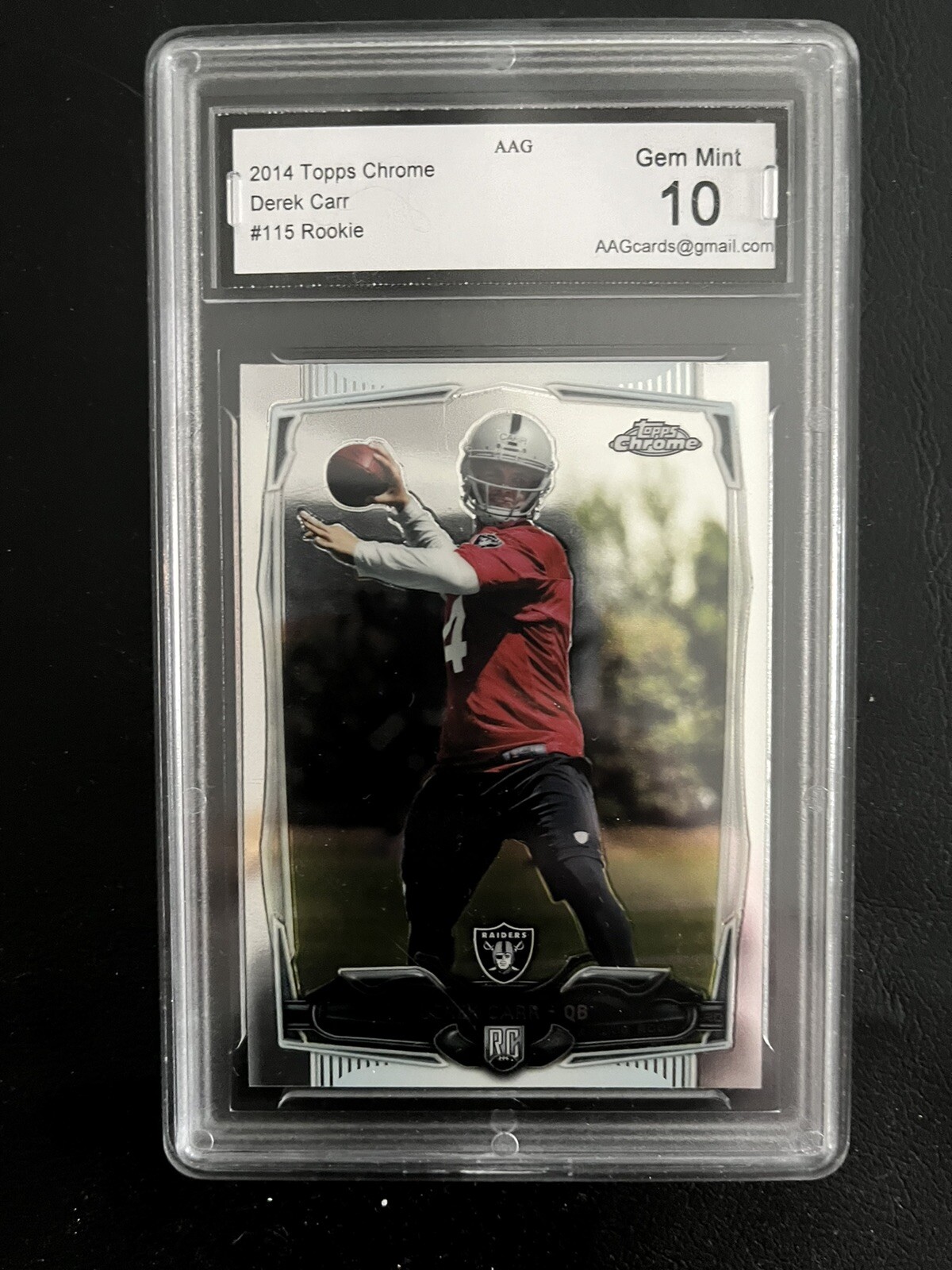 Derek Carr 2014 Topps Chrome RC Refractor Rookie #115 Oakland Raiders