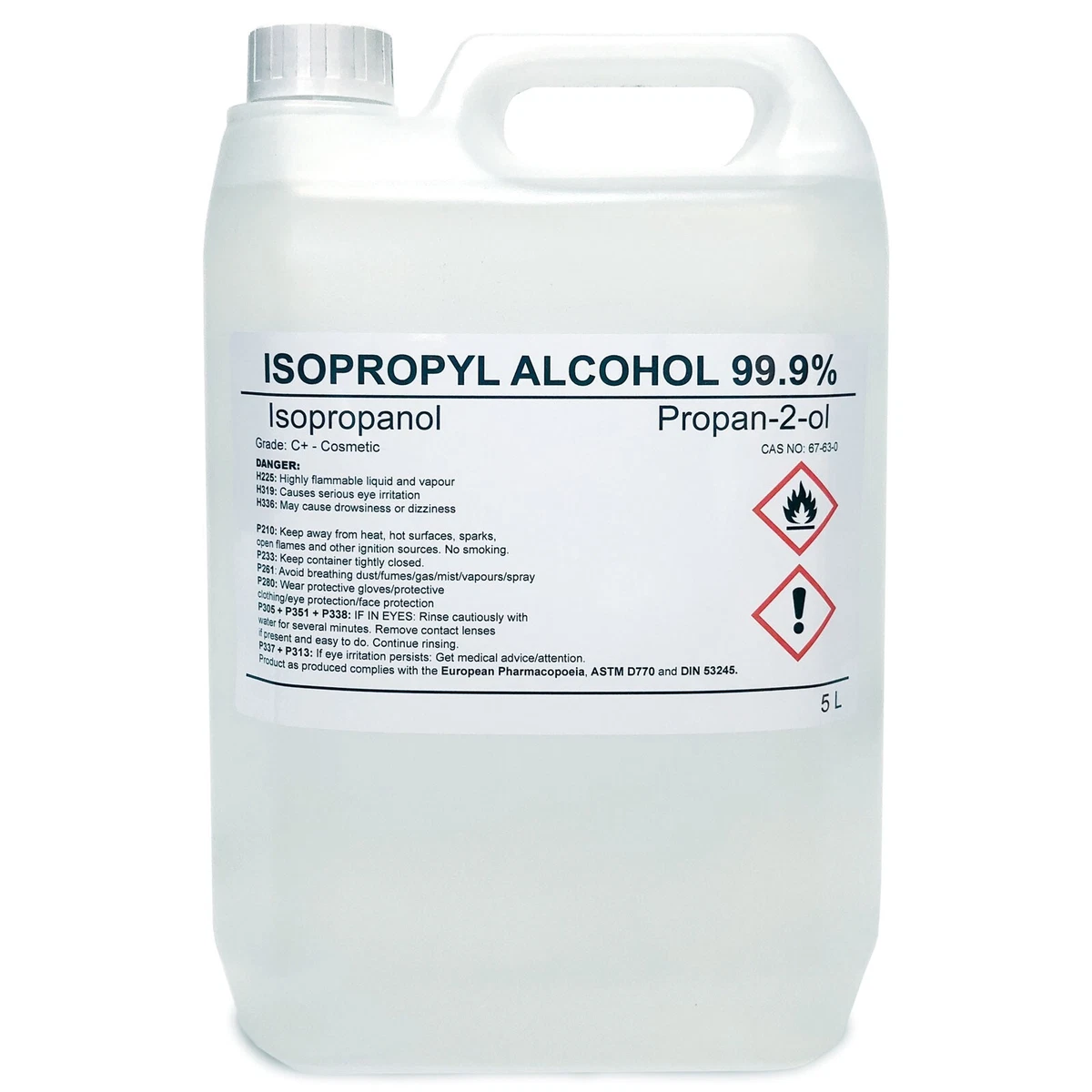 Isopropyl Alcohol Isopropanol IPA 99.9% Pure 5 Litre 5L propan 2 olUK