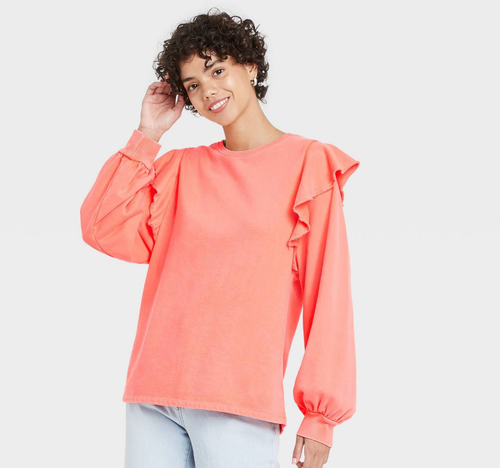 Women's Ruffle Sweatshirt - Universal 