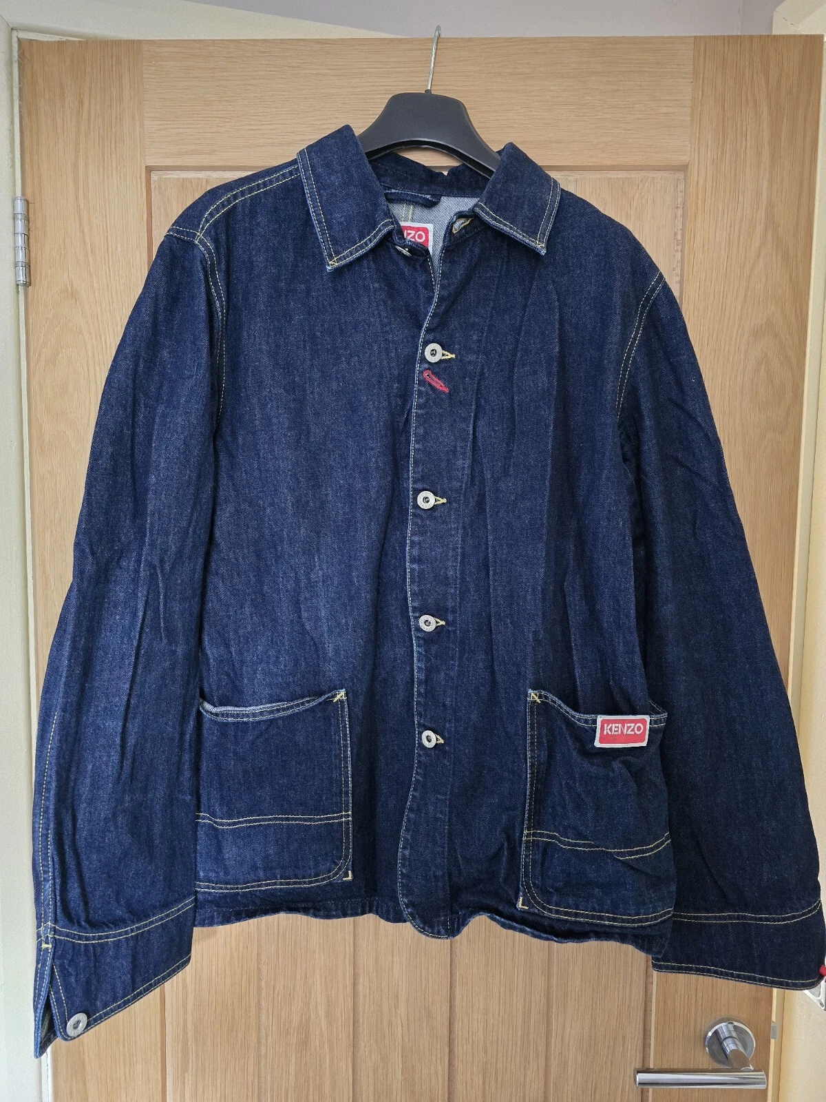 Designer Kenzo denim jacket SIZE XL with pocket logo