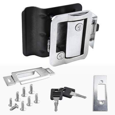RV Door Lock Set w/Built-In Dead Bolt Entry Latch Knob Handle Trailer Chrome New