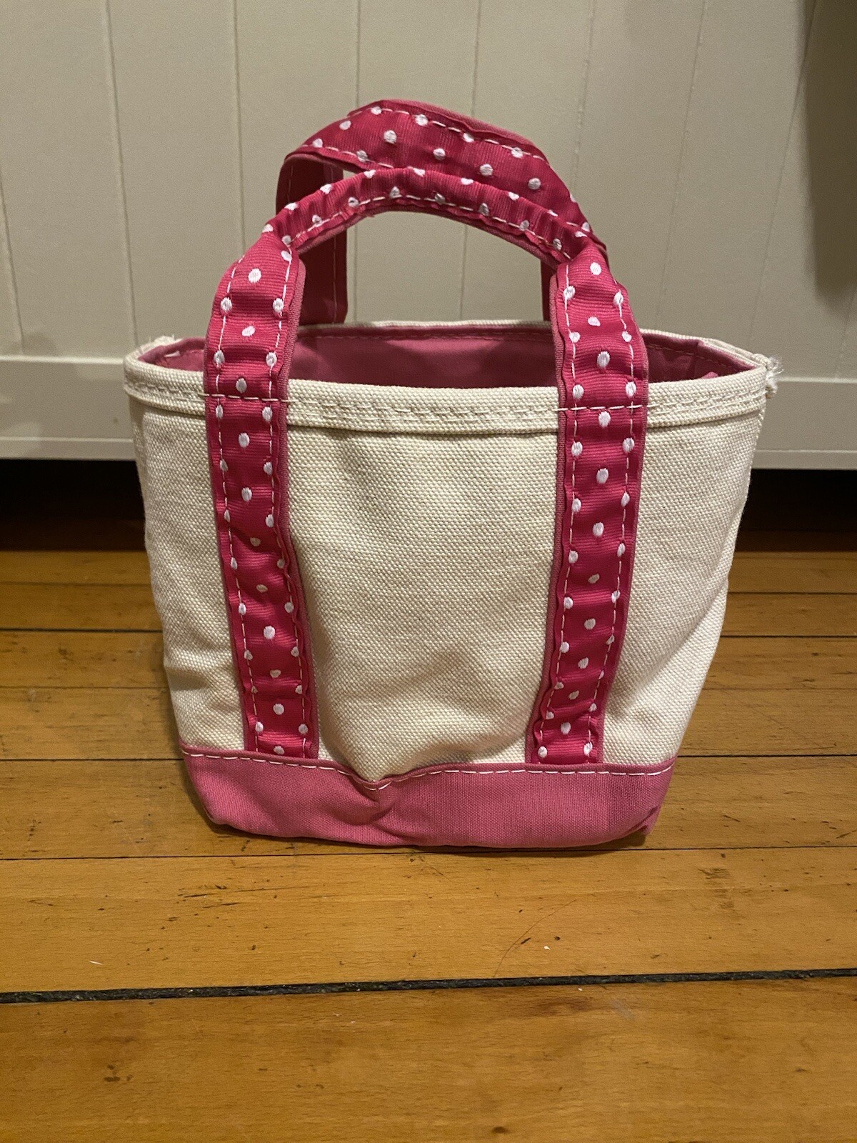 Rare Pink Polka Dot Boat And Tote Bag  