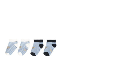 Steiff trainer socks in a double pack, light blue and ringed size 19/22 