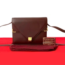 CARTIER Must Line Shoulder Bag leather wine-red 57544