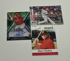 Albert Pujols Exotic Kaleidoscope 1/1 Signed! Topps/ Peoria Rookie (3) Card Lot!
