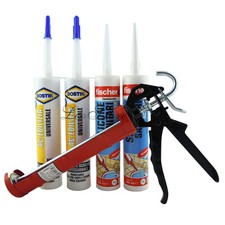 Silicone acetico antimuffa, acrilico verniciabile, trasparente, bianco, pistola