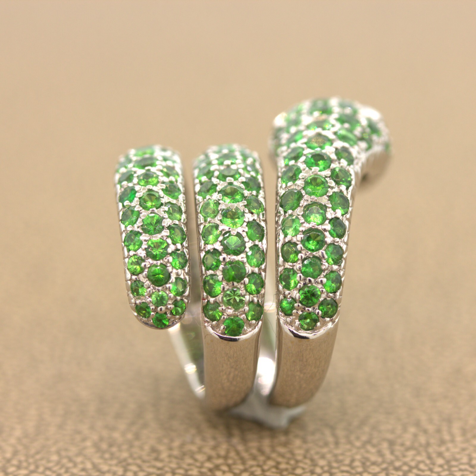 Tsavorite Ruby Snake Gold Wrap Ring - image 4