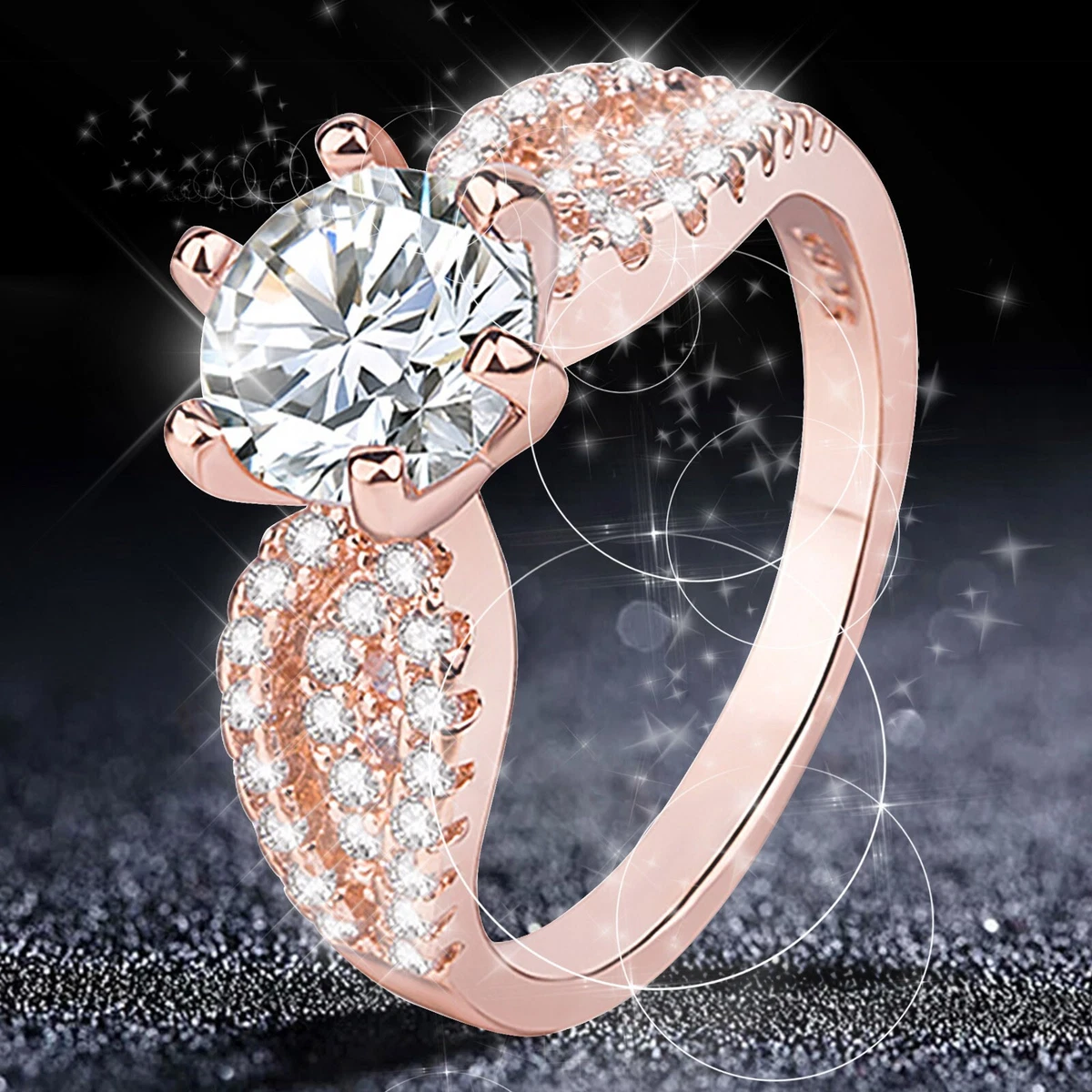 Rose gold ladies rings deals