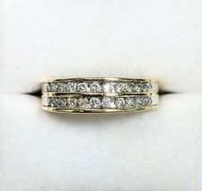 14 KT GOLD Approx .35 Ct Channel Set DIAMOND Ring Wedding Band Size 8.5