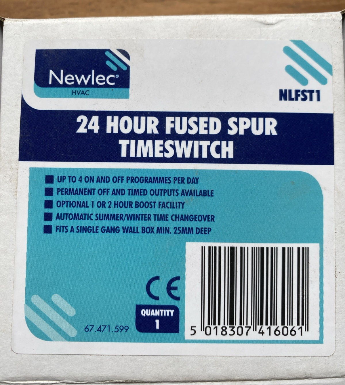 Newlec 24 Hour Fused Spur TimeSwitch  Model NLFST1 New Old Stock